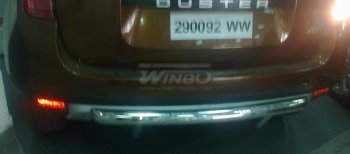 10 999 р. Защита заднего бампера WINBO (Ø63 мм, нержавейка)  Renault Duster  HS (2010-2015) (Комплектация 4х2). Увеличить фотографию 1