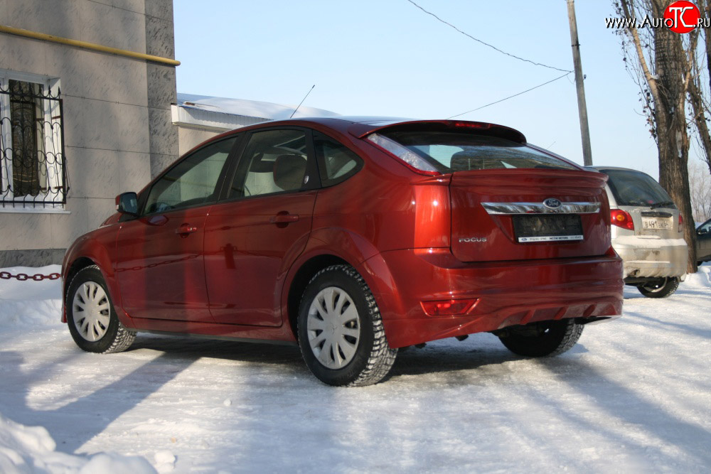 1 699 р. Накладка заднего бампера AutoTC Ford Focus 2 хэтчбэк 5 дв. рестайлинг (2007-2011) (Неокрашенная)