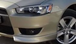 3 099 р. Клыки Evo на передний бампер автомобиля  Mitsubishi Lancer  10 (2007-2017) (Неокрашенные). Увеличить фотографию 2