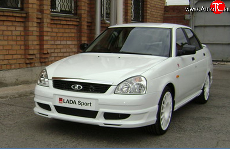 3 699 р. Накладка переднего бампера Lada Priora Sport  Лада Приора ( 2170 седан,  2171 универсал,  2172 хэтчбек,  21728 купе) (2007-2018) (Неокрашенная)