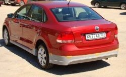 4 799 р. Накладка заднего бампера Racing Volkswagen Polo 5 седан дорестайлинг (2009-2015) (Неокрашенная). Увеличить фотографию 1