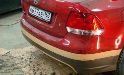 4 799 р. Накладка заднего бампера Racing Volkswagen Polo 5 седан дорестайлинг (2009-2015) (Неокрашенная). Увеличить фотографию 3