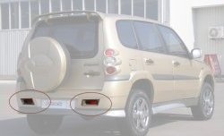 829 р. Комплект заглушек в задний бампер Атака  Chevrolet Niva  2123 (2002-2008), Лада 2123 (Нива Шевроле) (2002-2008) (Неокрашенная). Увеличить фотографию 1