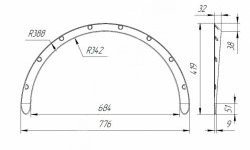 Универсальные накладки на колёсные арки RA (30 мм) Лада 2114 (2001-2014)  (Шагрень: 4 шт. (2 мм))