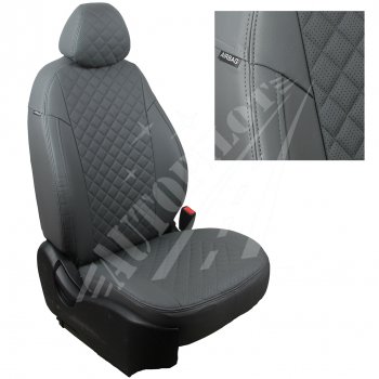 Чехлы сидений AUTOPILOT Экокожа Ромб (40/60, 2 П- и 3 Г-образных подголовника) Hyundai Solaris 2 HCR дорестайлинг (2017-2020)
