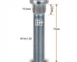 Забивная шпилька 58 мм ступицы Вектор M14 1.5 58 Skoda Superb (B6) 3T лифтбэк рестайлинг (2013-2015) 