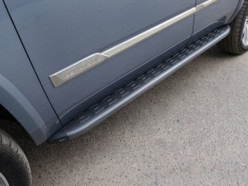 Пороги алюминиевые с пластиковой накладкой ТСС Тюнинг Cadillac (Кадиллак) Escalade (Эскалайд)  GMTK2 джип 5 дв. (2015-2020) GMTK2 джип 5 дв. короткая база