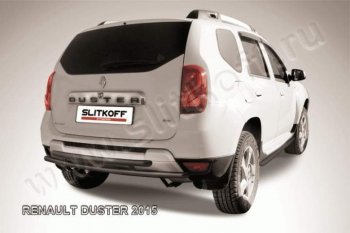 4 999 р. Защита задняя Slitkoff  Renault Duster  HS (2015-2021) (Цвет: серебристый). Увеличить фотографию 1