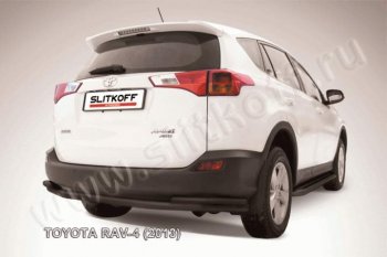 7 899 р. Защита задняя Slitkoff  Toyota RAV4  XA40 (2012-2015) (Цвет: серебристый). Увеличить фотографию 1