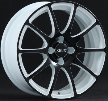 Кованый диск Slik classik R16x6.5 Белый глянцевый с чёрной лицевой поверхностью 6.5x16 Toyota Ractis (2010-2016) 5x100.0xDIA54.1xET39.0