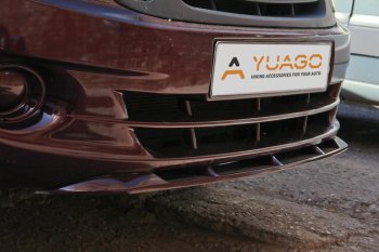Нижний спойлер переднего бампера (в цвет автомобиля) Yuago ВИС 2349 бортовой грузовик дорестайлинг (2012-2018)  (Окрашенный)
