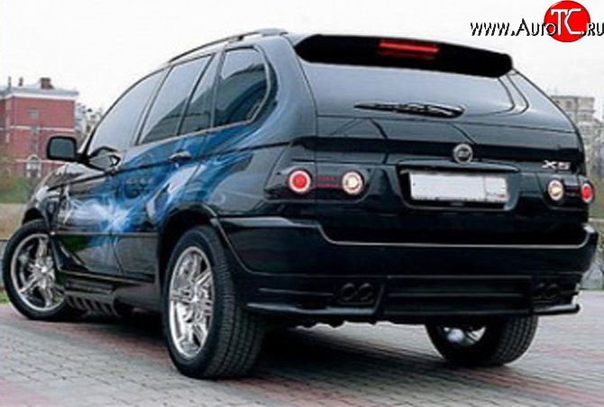 9 299 р. Накладка заднего бампера Тарантул  BMW X5  E53 (1999-2003) (Неокрашенная)