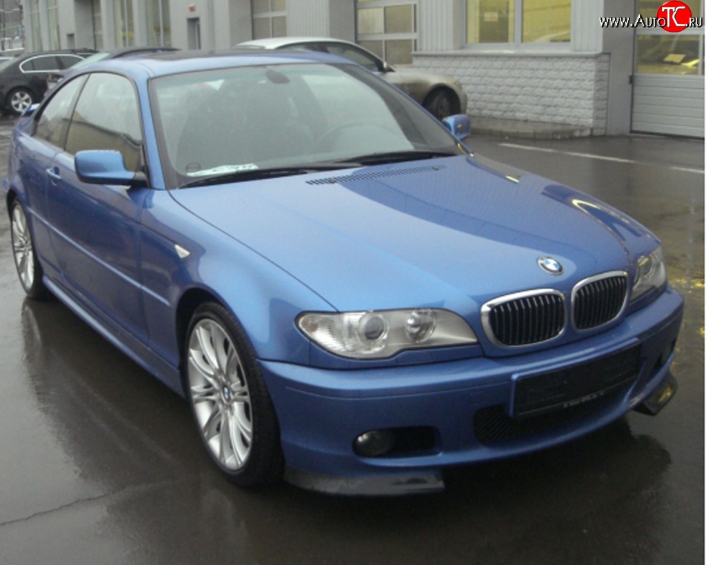 839 р. Накладки Sport-Style на передний бампер автомобиля  BMW 3 серия  E46 (1998-2001) (Неокрашенная)