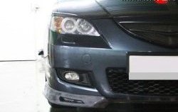 2 309 р. Комплект клыков Sport-V2 на передний бампер автомобиля  Mazda 3/Axela  BK (2003-2006) (Неокрашенная). Увеличить фотографию 3