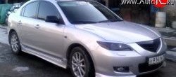 2 309 р. Комплект клыков Sport-V2 на передний бампер автомобиля  Mazda 3/Axela  BK (2003-2006) (Неокрашенная). Увеличить фотографию 5