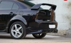 4 999 р. Накладка Zodiak под одинарный выхлоп на задний бампер  Mitsubishi Lancer  10 (2007-2017) (Неокрашенная). Увеличить фотографию 3