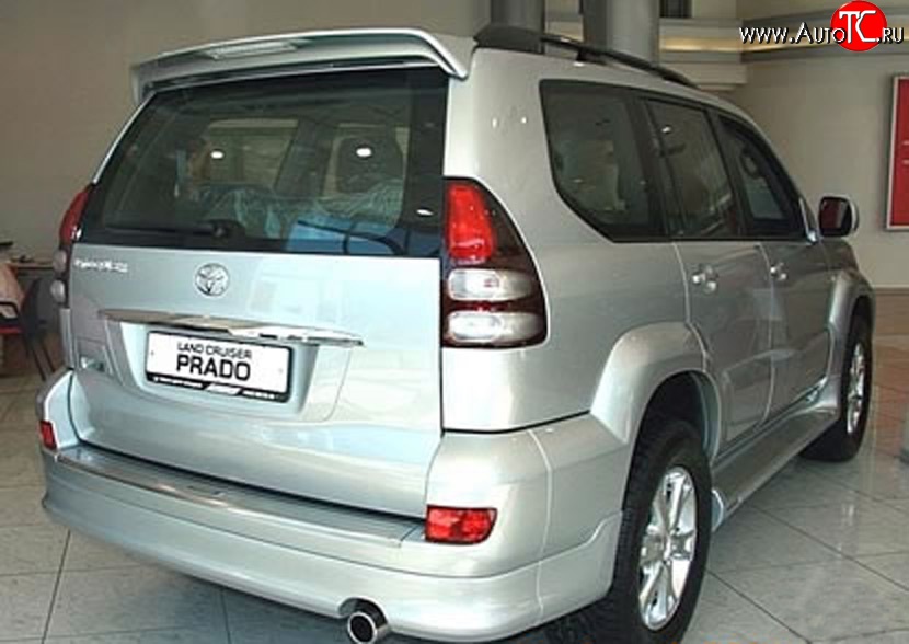 8 949 р. Накладка заднего бампера Original Design  Toyota Land Cruiser Prado  J120 (2002-2009) (Неокрашенная)