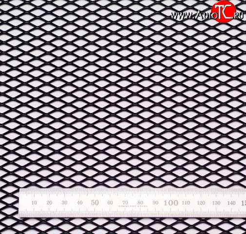 469 р. Алюминиевая чёрная сетка Ромб Лада Приора 2170 седан дорестайлинг (2007-2014) (100х25 см (ячейка 10 мм))