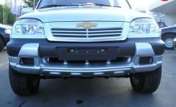 1 099 р. Накладка переднего бампера Трофи  Chevrolet Niva  2123 (2002-2008), Лада 2123 (Нива Шевроле) (2002-2008) (Неокрашенная). Увеличить фотографию 1