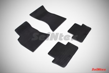 4 999 р. Износостойкие резиновые коврики в салон Сетка Seintex Audi A4 B8 дорестайлинг, седан (2007-2011). Увеличить фотографию 1