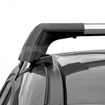 12 498 р. Багажник в сборе в обхват дверного проема LUX CITY  Audi A4  B9 (2016-2020) (черные дуги, длина 105 см). Увеличить фотографию 2