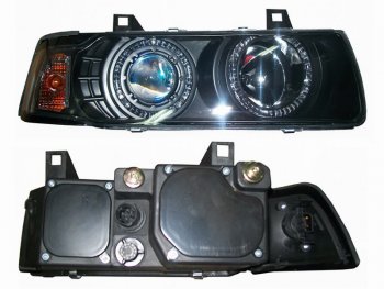 15 849 р. Правая передняя фара SAT (цельная с габаритом, черный хрусталь)  BMW 3 серия  E36 (1990-2000). Увеличить фотографию 1