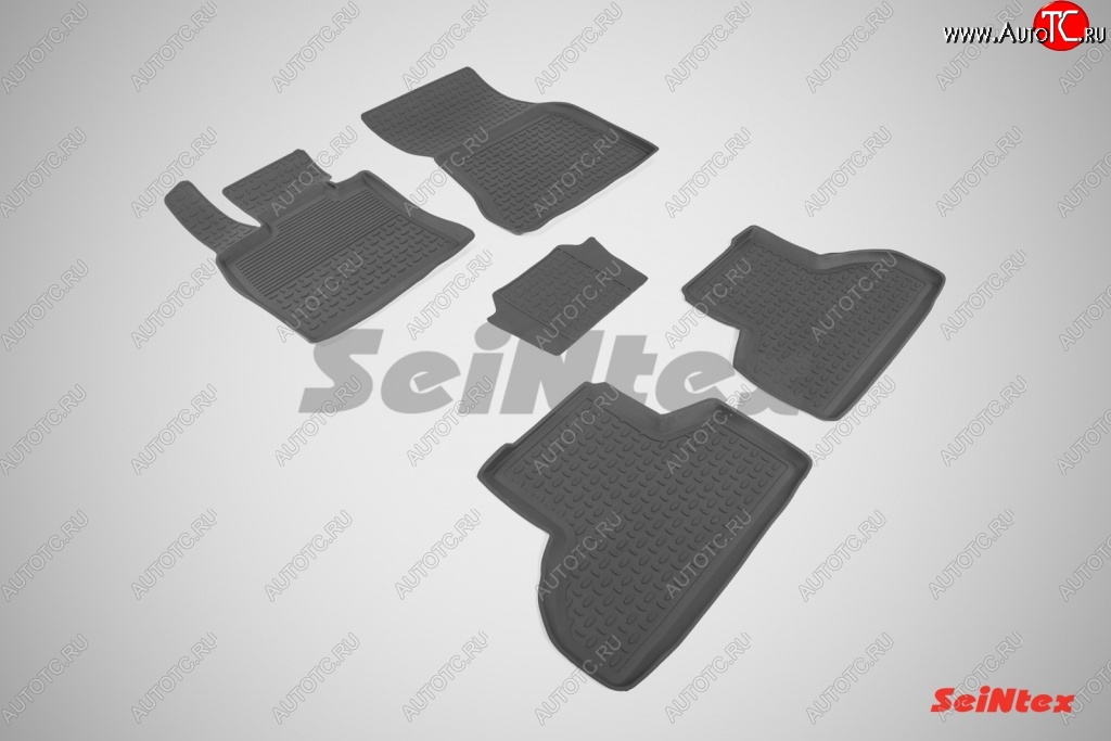 2 699 р. Износостойкие коврики в салон с высоким бортом SeiNtex Premium 4 шт. (резина)  BMW X5  F15 (2013-2018)