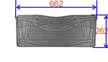 Универсальный коврик заднего ряда Norplast (662х262 мм) Toyota Land Cruiser 100 дорестайлинг (1998-2002)  (Черный)