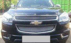 1 539 р. Нижняя сетка на бампер Russtal (хром)  Chevrolet Trailblazer  GM800 (2012-2016). Увеличить фотографию 3