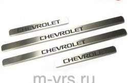 Накладки на порожки автомобиля M-VRS (нанесение надписи методом окраски) Chevrolet Lacetti седан (2002-2013)
