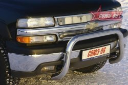 22 499 р. Защита переднего бампера Souz-96 (d76) Chevrolet Tahoe GMT900 5 дв. (2006-2013). Увеличить фотографию 1