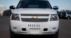 Одинарная защита переднего бампера Russtal диаметром 76 мм (рестайлинг) Chevrolet Tahoe GMT900 5 дв. (2006-2013)