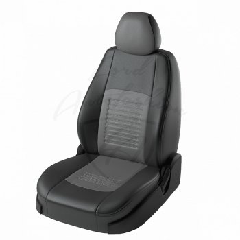 6 249 р. Чехлы для сидений Lord Autofashion Турин (экокожа) Chevrolet Lacetti седан (2002-2013) (Чёрный, вставка серая). Увеличить фотографию 1