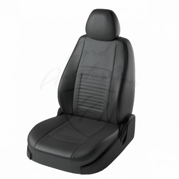 6 249 р. Чехлы для сидений Lord Autofashion Турин (экокожа) Chevrolet Lacetti седан (2002-2013) (Чёрный, вставка чёрная). Увеличить фотографию 1