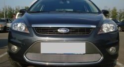 1 469 р. Сетка на бампер Russtal (хром)  Ford Focus  2 (2007-2011). Увеличить фотографию 2
