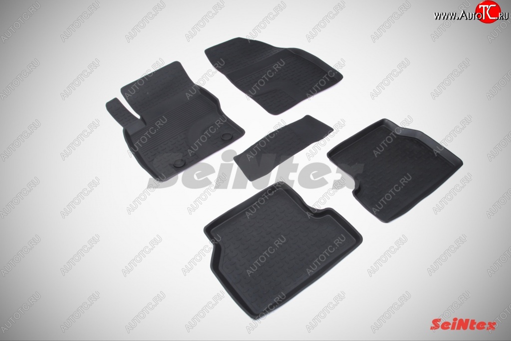 4 499 р. Износостойкие коврики в салон с высоким бортом SeiNtex Premium 4 шт. (резина)  Ford Focus  2 (2004-2011)
