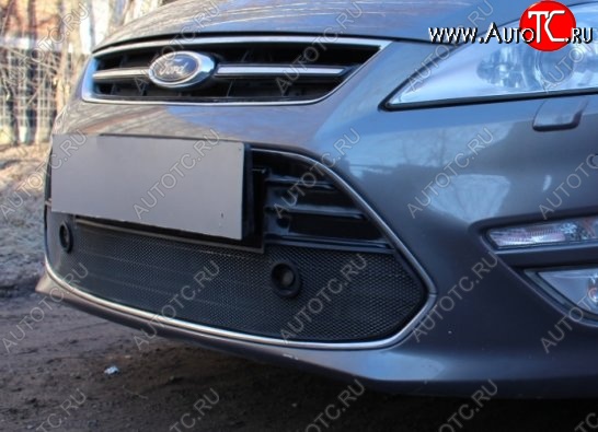 2 149 р. Защитная сетка на бампер (с парктрониками) Russtal (черная)  Ford Mondeo (2010-2014)