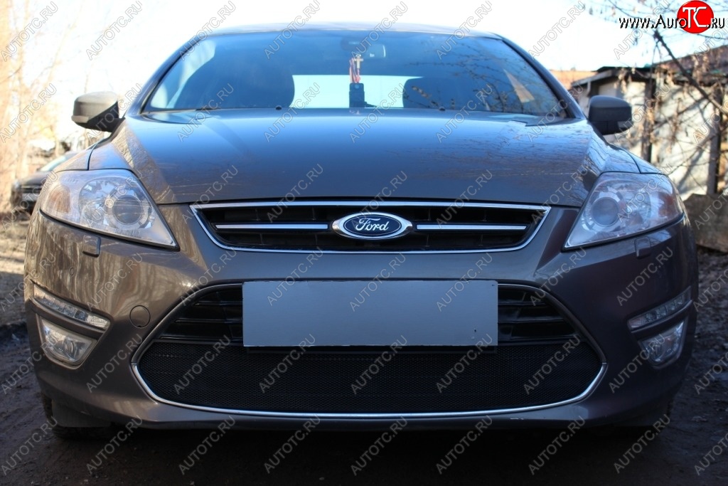 1 469 р. Защитная сетка на бампер Russtal (черная)  Ford Mondeo (2010-2014)