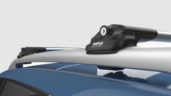 9 899 р. Багажник на крышу TURTLE Air 1 (на обычные рейлинги)  Hyundai Creta  GS (2015-2021) (серебро). Увеличить фотографию 1