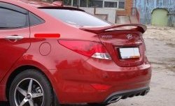 2 799 р. Козырёк на заднее лобовое стекло Sport v2  Hyundai Solaris  1 седан (2010-2017), KIA Rio  3 QB (2011-2017) (Неокрашенный). Увеличить фотографию 2