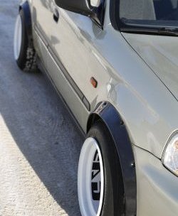 4 299 р. Универсальные фендера на колёсные арки RA (вынос 50 мм, комплект) Mitsubishi Lancer 10 седан дорестайлинг (2007-2010) (Поверхность глянец (под окраску)). Увеличить фотографию 7