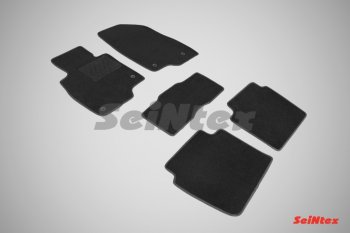 2 599 р. Комплект ворсовых ковриков в салон LUX Seintex  Mazda 6  GJ (2012-2018) (Чёрный). Увеличить фотографию 1