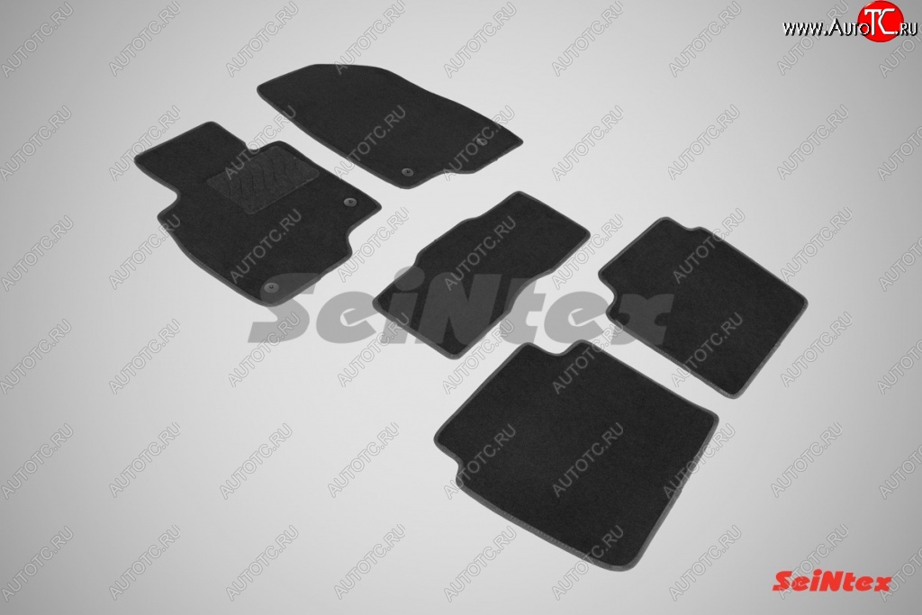 2 599 р. Комплект ворсовых ковриков в салон LUX Seintex  Mazda 6  GJ (2012-2018) (Чёрный)