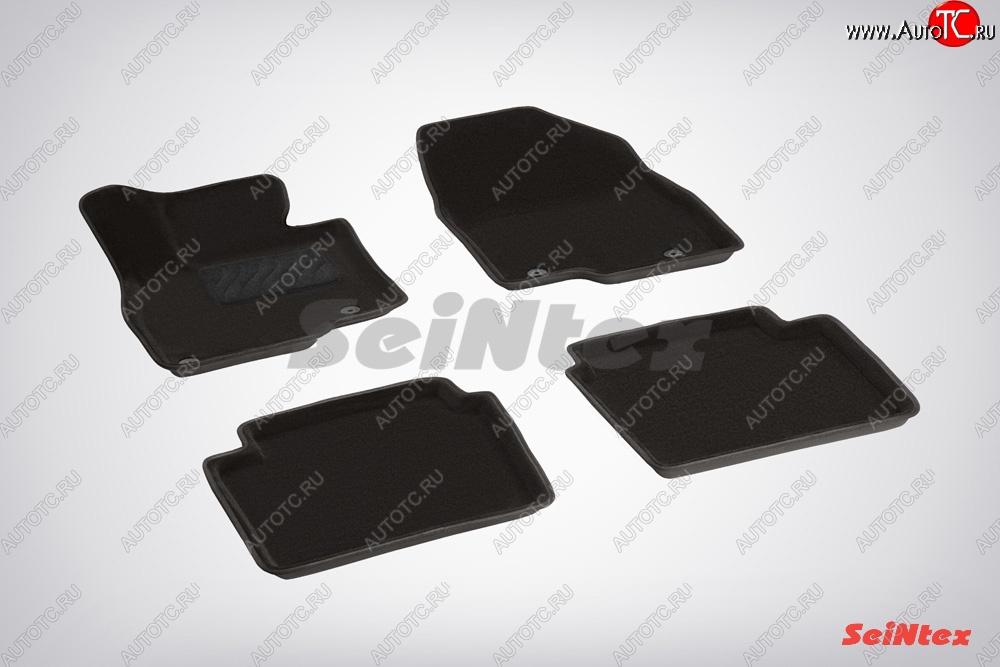 4 799 р. Износостойкие коврики в салон 3D MAZDA 6 13` черные (компл)  Mazda 6  GJ (2012-2018)