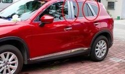 4 749 р. Накладки на центральные стойки дверей СТ  Mazda CX-5  KE (2011-2017) (Неокрашенные). Увеличить фотографию 1