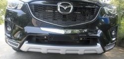 5 449 р. Накладка на передний бампер SuvStyle  Mazda CX-5  KE (2011-2014) (Неокрашенная). Увеличить фотографию 1