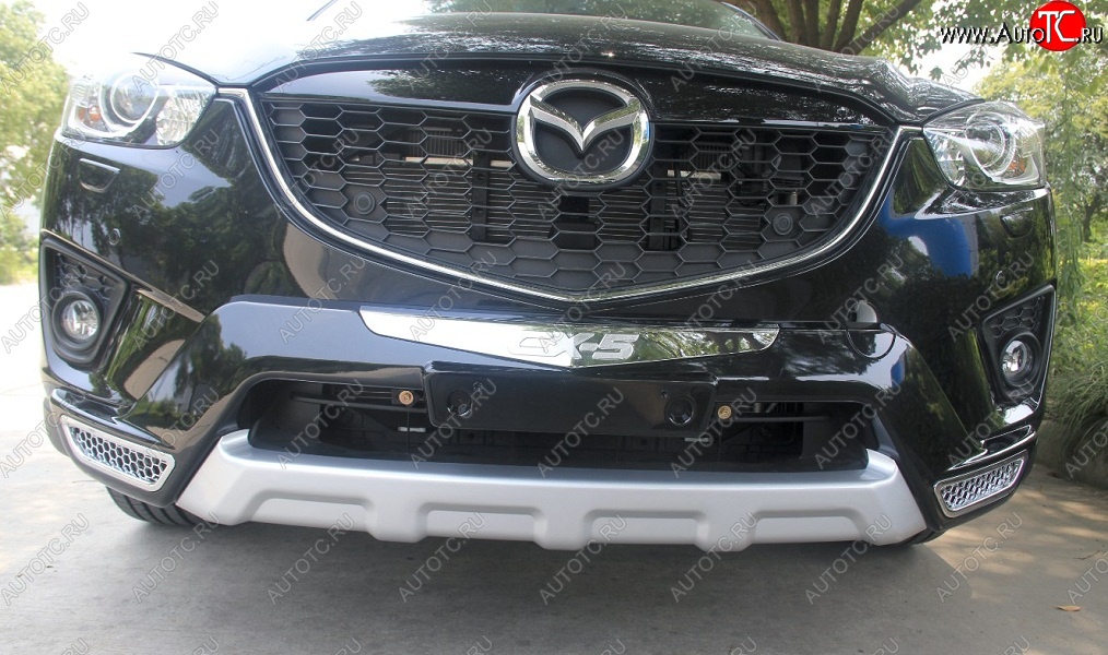5 449 р. Накладка на передний бампер SuvStyle  Mazda CX-5  KE (2011-2014) (Неокрашенная)