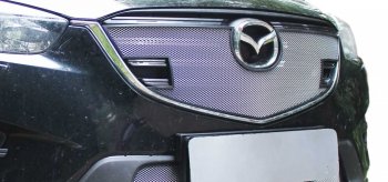 1 639 р. Защитная сетка на радиатор Russtal  Mazda CX-5  KE (2011-2014) (чёрная, без выреза под парктронник). Увеличить фотографию 2