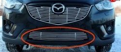 4 049 р. Декоративные элементы воздухозаборника Souz-96 Mazda CX-5 KE дорестайлинг (2011-2014) (Хром 10 мм). Увеличить фотографию 1
