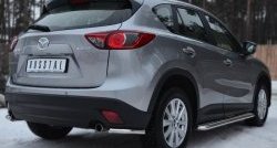 11 999 р. Защита заднего бампера (Ø63 мм уголки, нержавейка) Russtal  Mazda CX-5  KE (2011-2017). Увеличить фотографию 3